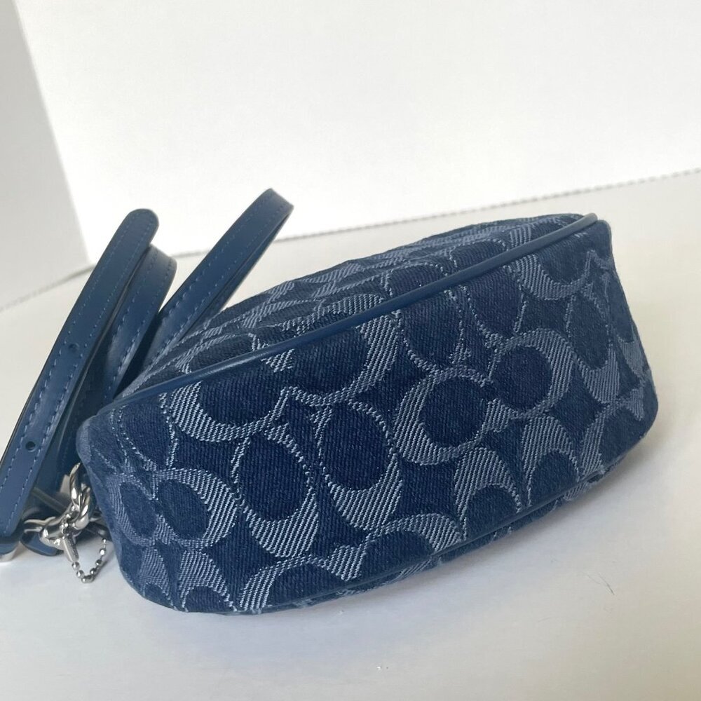 Coach Jonie Crossbody Mini Signature Denim Leather CA004 Hobo Wristlet Jacquard - Picture 10 of 13
